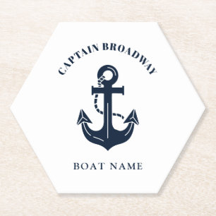 Benutzerdefinierter Bootsname und Kapitänsidentitä Untersetzer