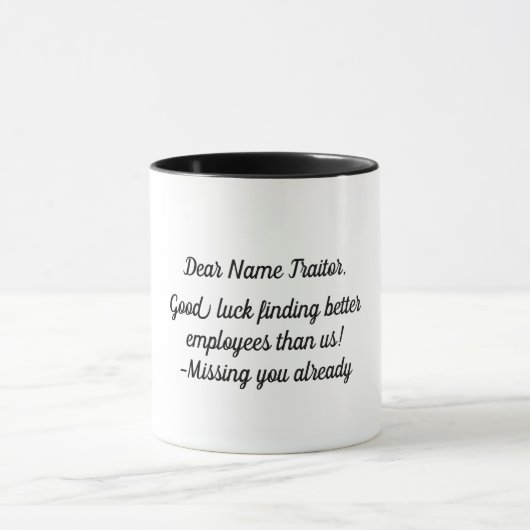 Benutzerdefinierter Boss Verlassend Geschenke Sehr Tasse (Zentrum)