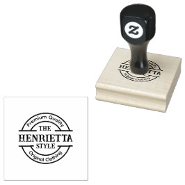 Benutzerdefinierter Boutique-Stil runder Logo-Stem Gummistempel
