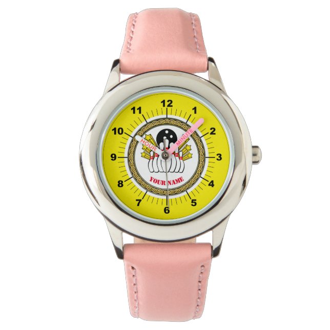 Benutzerdefinierter Bowling des Kids (Name hinzufü Armbanduhr (Vorderseite)