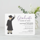 Benutzerdefinierter Boy Avatar| Abschluss der Hoch Einladung (Stehend Vorderseite)