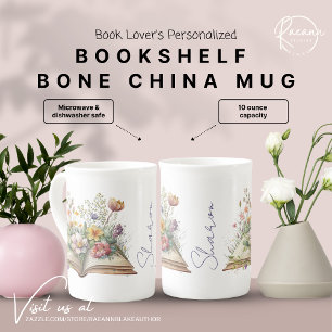 Benutzerdefinierter Bücherregal Bone China Becher Porzellantasse