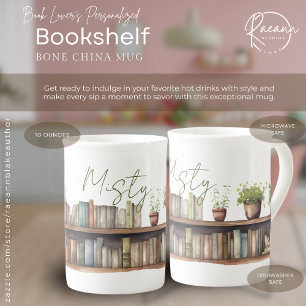 Benutzerdefinierter Bücherregal Bone China Becher Porzellantasse
