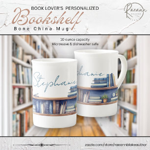 Benutzerdefinierter Bücherregal Bone China Becher Porzellantasse