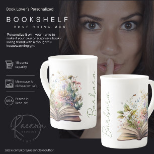 Benutzerdefinierter Bücherregal Bone China Becher Porzellantasse