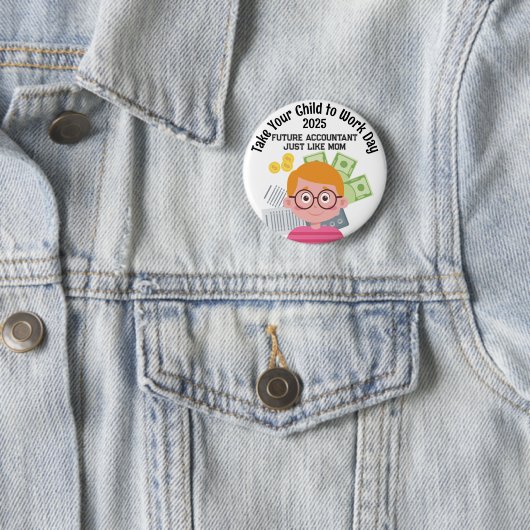 Benutzerdefinierter Buchhalter Nehmen Sie Ihr Kind Button (Beispiel)