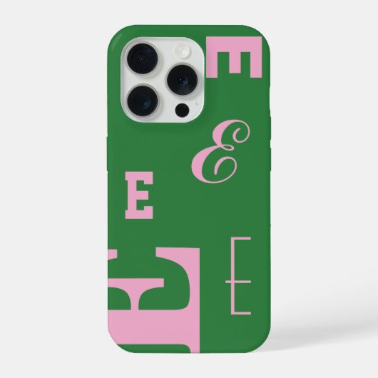 Benutzerdefinierter Buchstabe, Farbiger Monogramm- iPhone Hülle (Rückseite)