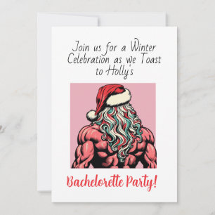 Benutzerdefinierter Buff Santa Dezember Junggesell Einladung