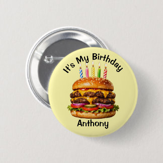 Benutzerdefinierter Burger-Geburtstagsbutton Button