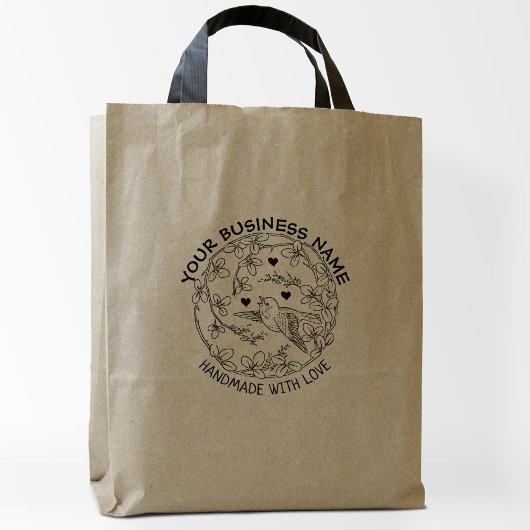 Benutzerdefinierter Business Bird mit Blume Handma Gummistempel