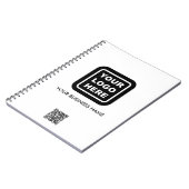 Benutzerdefinierter Business-Logo-QR-Code-Text Wer Notizblock (Linke Seite)