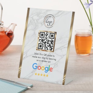 Benutzerdefinierter Business-QR-Code Google-Bewert Sockelschild