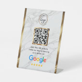 Benutzerdefinierter Business-QR-Code Google-Bewert Sockelschild (Vorderseite)