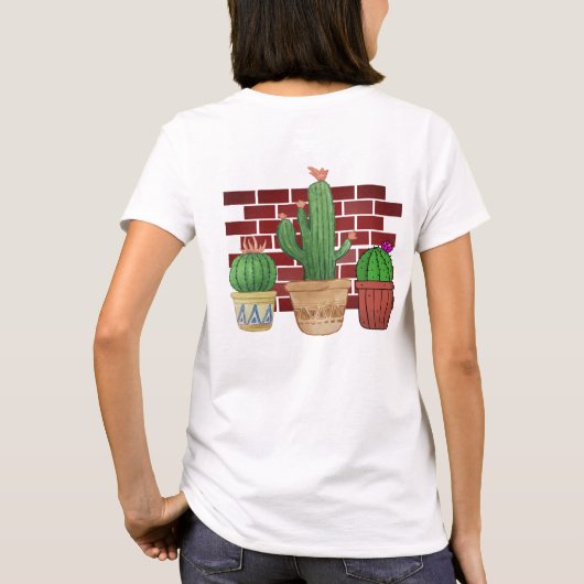 Benutzerdefinierter Cactus Pflanze Manager T-Shirt (Rückseite)