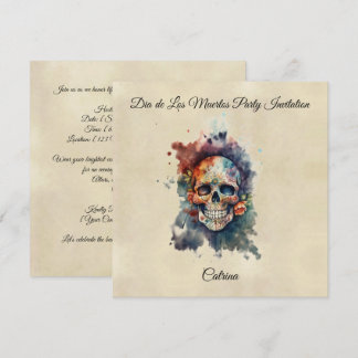 Benutzerdefinierter Calavera Hermosa Tag der Toten Einladung