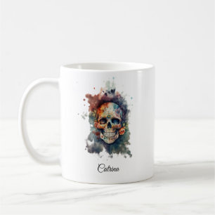 Benutzerdefinierter Calavera Hermosa Tag der Toten Kaffeetasse