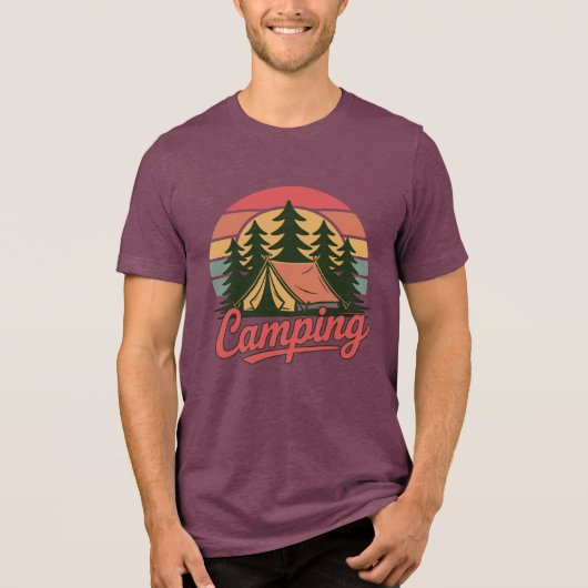 Benutzerdefinierter Camping-Name Tri-Blend Shirt (Vorderseite)