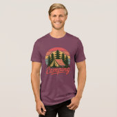Benutzerdefinierter Camping-Name Tri-Blend Shirt (Vorderseite voll)