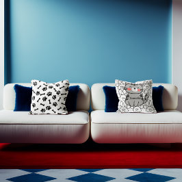 Benutzerdefinierter Cartoon-Katzenname mit Katzenp Kissen