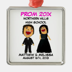 Benutzerdefinierter Cartoon Prom Couple Ornament Aus Metall