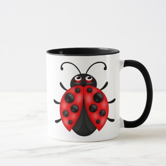 Benutzerdefinierter Cartoon Red Ladybug Trinkbehäl Tasse (Rechts)