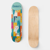 Benutzerdefinierter Cat Lover Einzigartiger Cat-Th Skateboard (Vorderseite)