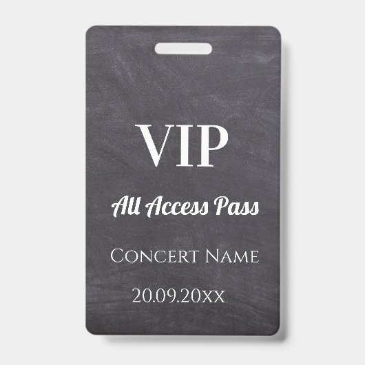 Benutzerdefinierter Chalkboard-Name Datum VIP-Zugr Ausweis (Vorderseite)