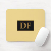 Benutzerdefinierter Champagner mit Gold-Initial-Ma Mousepad (Mit Mouse)