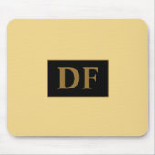 Benutzerdefinierter Champagner mit Gold-Initial-Ma Mousepad (Vorne)