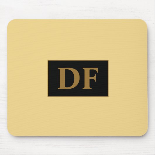 Benutzerdefinierter Champagner mit Gold-Initial-Ma Mousepad (Vorne)