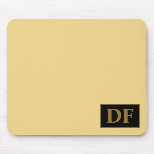 Benutzerdefinierter Champagner mit Gold-Initial-Ma Mousepad (Vorne)