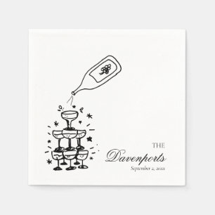 Benutzerdefinierter Champagner-Turm-Junggesellinne Serviette