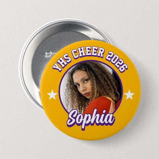 Benutzerdefinierter Cheerleader-Brag-Button, Cheer Button (Vorne & Hinten)