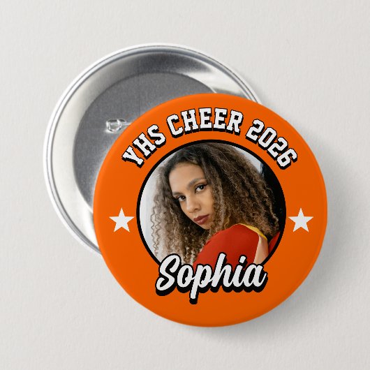 Benutzerdefinierter Cheerleader-Brag-Button, Cheer Button (Vorne & Hinten)