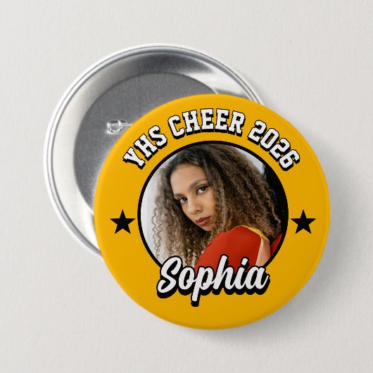 Benutzerdefinierter Cheerleader-Brag-Button, Cheer Button (Vorne & Hinten)