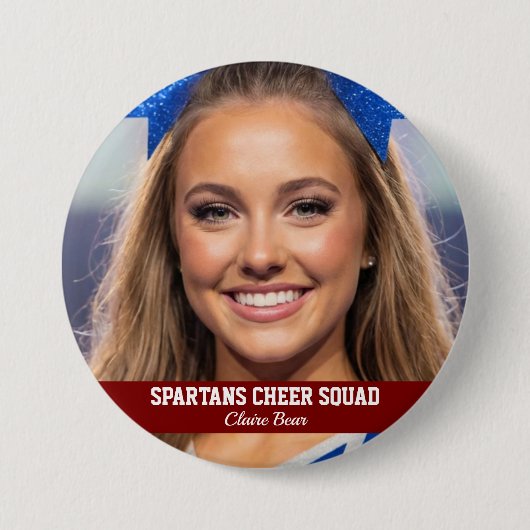 Benutzerdefinierter Cheerleader-Foto-Button Spirit Button (Vorderseite)