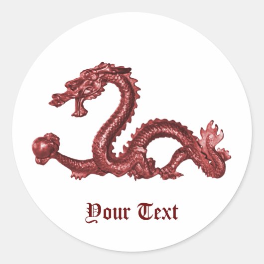 Benutzerdefinierter chinesischer Drachenname Fanta Runder Aufkleber (Vorderseite)