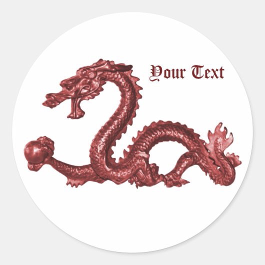 Benutzerdefinierter chinesischer Drachenname Fanta Runder Aufkleber (Vorderseite)