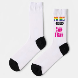 Benutzerdefinierter City-farbiger LGBTQ+-Regenboge Socken