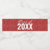 Benutzerdefinierter Class Year Red Glitzer Wasserflaschenetikett (Einzelnes Label)