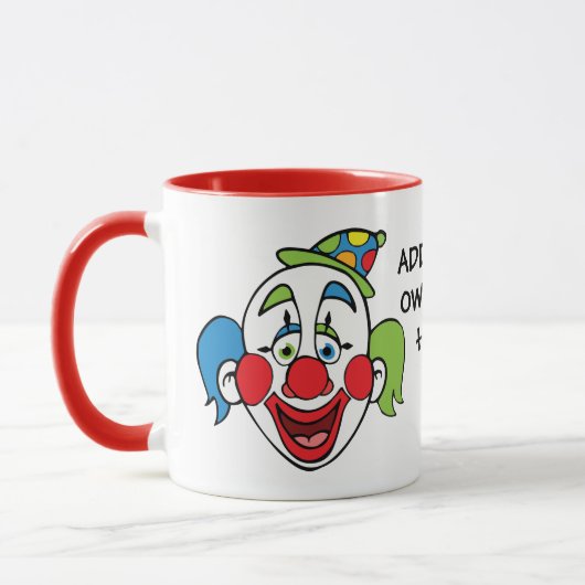 Benutzerdefinierter Clowtext Tasse (Links)
