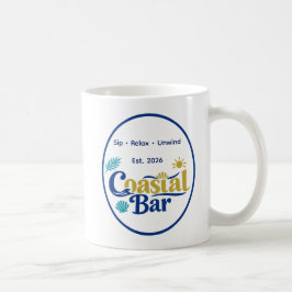 Benutzerdefinierter Coastal Bar Azure Retreat Oval Kaffeetasse