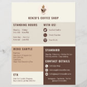 Benutzerdefinierter Coffeeshop | Personalisiertes Flyer (Hinten)