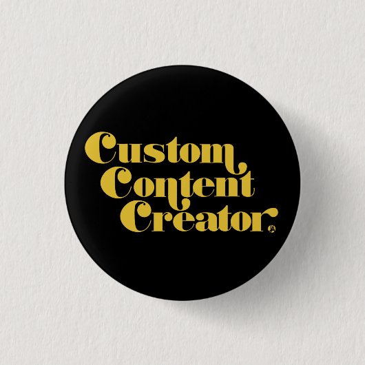 Benutzerdefinierter Content-Creator Gelber Slogan- Button (Vorderseite)