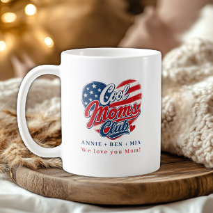 Benutzerdefinierter "Cool Moms Club"-Herz-Patrioti Kaffeetasse