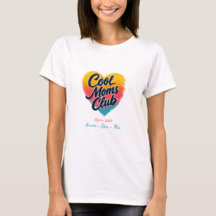 Benutzerdefinierter "Cool Moms Club"-Herz T-Shirt