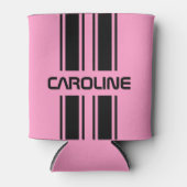 Benutzerdefinierter Cooler Niedlich rosa Schwarzes Dosenkühler (Vorderseite)