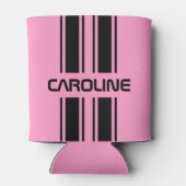 Benutzerdefinierter Cooler Niedlich rosa Schwarzes Dosenkühler (Rückseite)