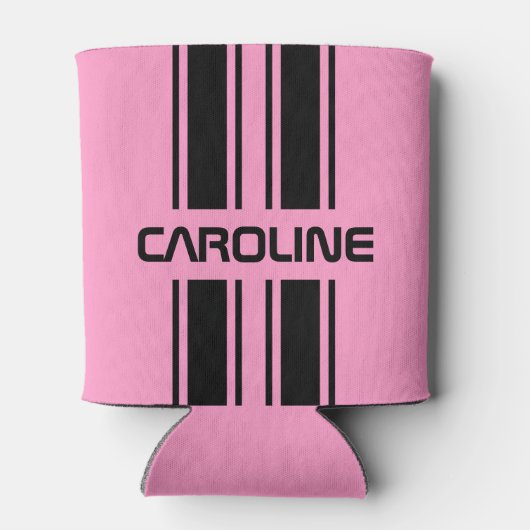 Benutzerdefinierter Cooler Niedlich rosa Schwarzes Dosenkühler (Rückseite)