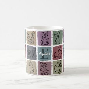 Benutzerdefinierter Corgi-Name Geschenk Retro Vint Kaffeetasse